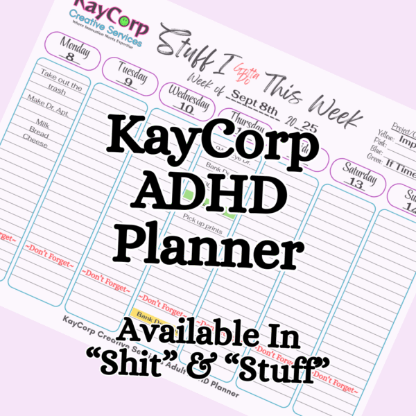 ADHD Weekly To-Do Planner | Stuff or Sh*t (Printable PDF)