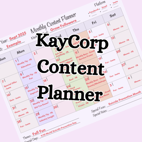 Monthly Content Planner + 20 Social Media Post Ideas (Printable PDF)