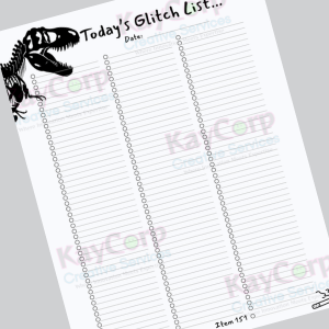 Today's Glitch List | Printable Jurassic Task List